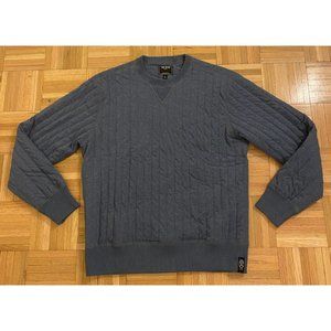 Todd Snyder Sweater Blue Lined Polyfill Textured Cotton Italy Made Mens Sz Large